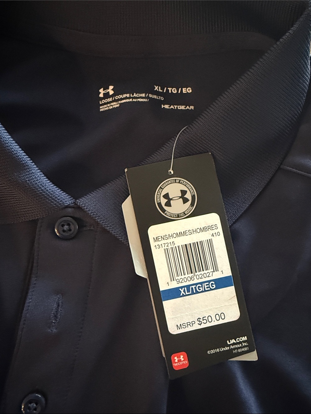 Under Armour Men's Navy Blue Performance Polo - Picture 2 of 2